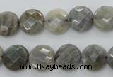 CLB742 15.5 inches 10mm faceted coin labradorite gemstone beads