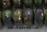 CLB762 15.5 inches 10*18mm faceted rondelle AB-color labradorite beads