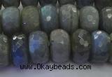 CLB776 15.5 inches 8*14mm faceted rondelle labradorite beads