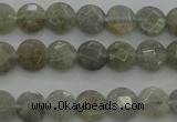 CLB87 15.5 inches 6mm faceted coin labradorite beads wholesale