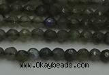 CLB900 15.5 inches 4mm faceted round labradorite gemstone beads