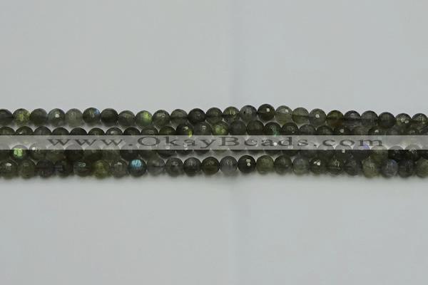 CLB901 15.5 inches 6mm faceted round labradorite gemstone beads