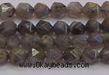 CLB971 15.5 inches 6mm faceted nuggets labradorite gemstone beads