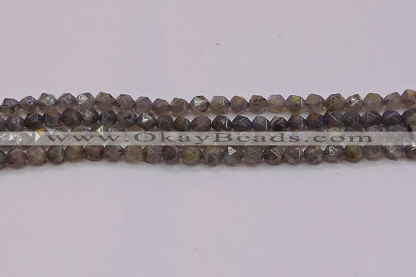 CLB972 15.5 inches 8mm faceted nuggets labradorite gemstone beads