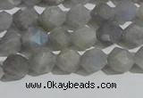 CLB996 15.5 inches 6mm faceted nuggets matte labradorite beads