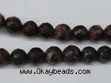 CLD102 15.5 inches 8mm faceted round leopard skin jasper beads