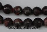 CLD104 15.5 inches 12mm faceted round leopard skin jasper beads