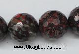 CLD108 15.5 inches 20mm faceted round leopard skin jasper beads