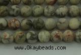 CLD201 15.5 inches 6mm round matte Chinese leopard skin jasper beads