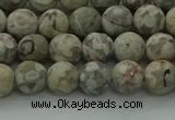 CLD202 15.5 inches 8mm round matte Chinese leopard skin jasper beads