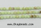 CLE32 15.5 inches 4mm faceted round lemon turquoise beads wholesale