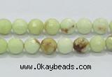 CLE34 15.5 inches 8mm faceted round lemon turquoise beads wholesale