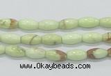 CLE35 15.5 inches 5*10mm rice lemon turquoise beads wholesale