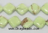 CLE37 15.5 inches 12*12mm diamond lemon turquoise beads wholesale