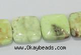 CLE39 15.5 inches 20*20mm square lemon turquoise beads wholesale