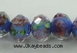 CLG01 12 inches 6*8mm faceted rondelle handmade lampwork beads