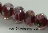 CLG02 12 inches 6*8mm faceted rondelle handmade lampwork beads