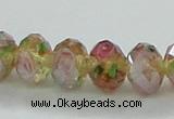 CLG03 12 inches 6*8mm faceted rondelle handmade lampwork beads