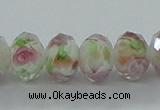 CLG04 12 inches 6*8mm faceted rondelle handmade lampwork beads