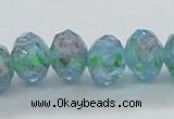 CLG05 12 inches 6*8mm faceted rondelle handmade lampwork beads