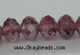 CLG06 12 inches 6*8mm faceted rondelle handmade lampwork beads