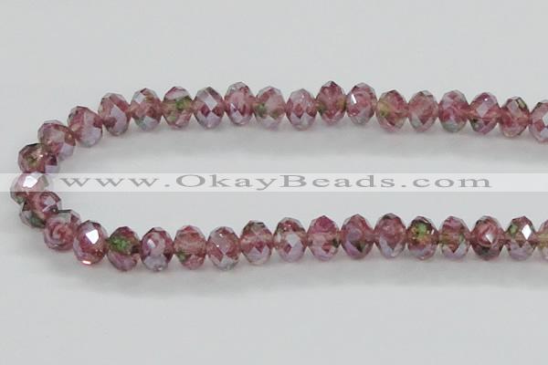 CLG06 12 inches 6*8mm faceted rondelle handmade lampwork beads