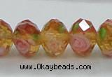 CLG08 12 inches 6*8mm faceted rondelle handmade lampwork beads