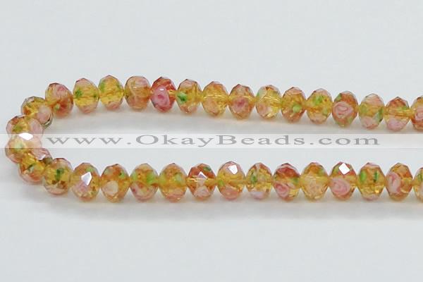 CLG08 12 inches 6*8mm faceted rondelle handmade lampwork beads