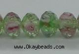 CLG09 12 inches 6*8mm faceted rondelle handmade lampwork beads