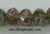 CLG10 12 inches 6*8mm faceted rondelle handmade lampwork beads