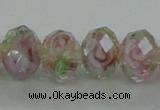 CLG11 12 inches 6*8mm faceted rondelle handmade lampwork beads