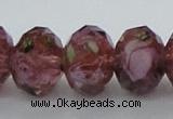 CLG15 13.5 inches 9*12mm faceted rondelle handmade lampwork beads