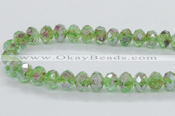 CLG16 13.5 inches 9*12mm faceted rondelle handmade lampwork beads