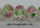 CLG18 13.5 inches 9*12mm faceted rondelle handmade lampwork beads