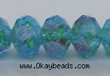 CLG23 13.5 inches 9*12mm faceted rondelle handmade lampwork beads