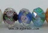 CLG24 13.5 inches 9*12mm faceted rondelle handmade lampwork beads