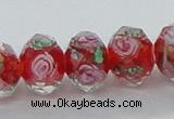 CLG25 15 inches 8*10mm faceted rondelle handmade lampwork beads