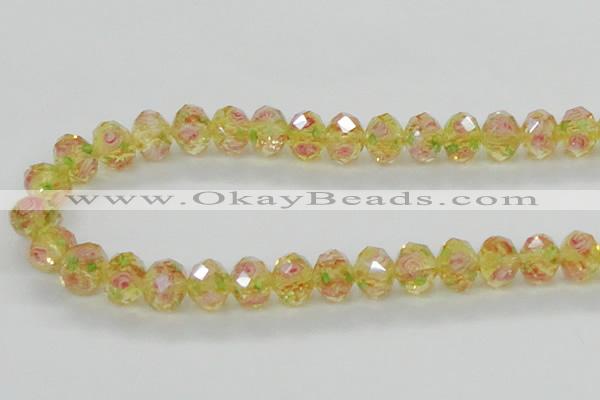 CLG26 15 inches 8*10mm faceted rondelle handmade lampwork beads