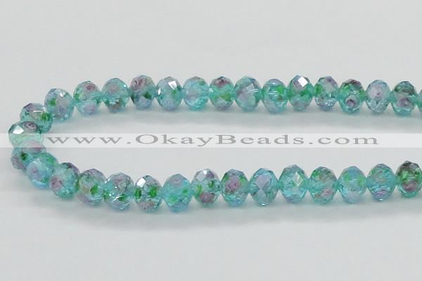 CLG28 15 inches 8*10mm faceted rondelle handmade lampwork beads