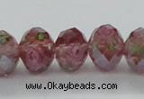 CLG29 15 inches 8*10mm faceted rondelle handmade lampwork beads