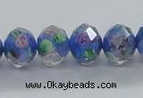 CLG30 15 inches 8*10mm faceted rondelle handmade lampwork beads