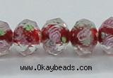 CLG32 15 inches 8*10mm faceted rondelle handmade lampwork beads