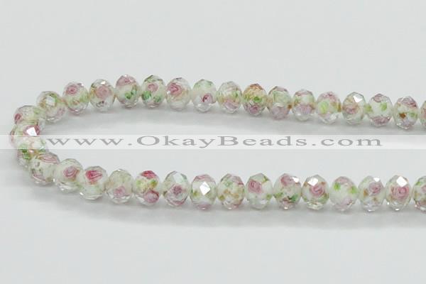 CLG33 15 inches 8*10mm faceted rondelle handmade lampwork beads