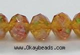 CLG34 15 inches 8*10mm faceted rondelle handmade lampwork beads