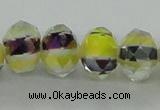 CLG36 14 inches 8*10mm faceted rondelle handmade lampwork beads