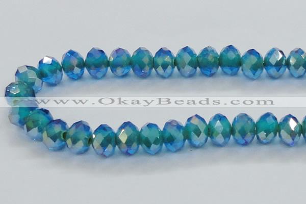 CLG45 13 inches 9*12mm faceted rondelle handmade lampwork beads