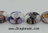 CLG515 16 inches 10mm flat round lampwork glass beads wholesale