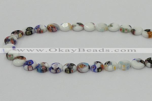 CLG515 16 inches 10mm flat round lampwork glass beads wholesale