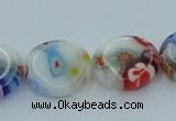 CLG516 16 inches 12mm flat round lampwork glass beads wholesale