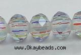 CLG52 13 inches 9*12mm faceted rondelle handmade lampwork beads